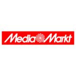Rood rechthoekig logo met de tekst Media Markt in het wit. De woorden zijn gestileerd met een spiraalvormig wervelontwerp ertussen, wat doet denken aan de gestructureerde lay-out van een opleidingsoverzicht.